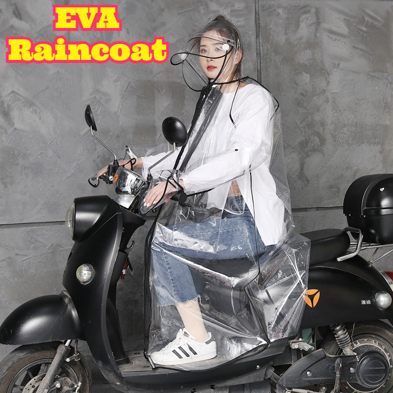 Cycling Commute In Rain - Poncho Impermeabile Trasparente in EVA con