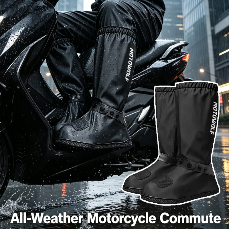Cycling Commute In Rain - Copriscarpe Impermeabili per Pendolari all'Aperto, Riutilizzabili,