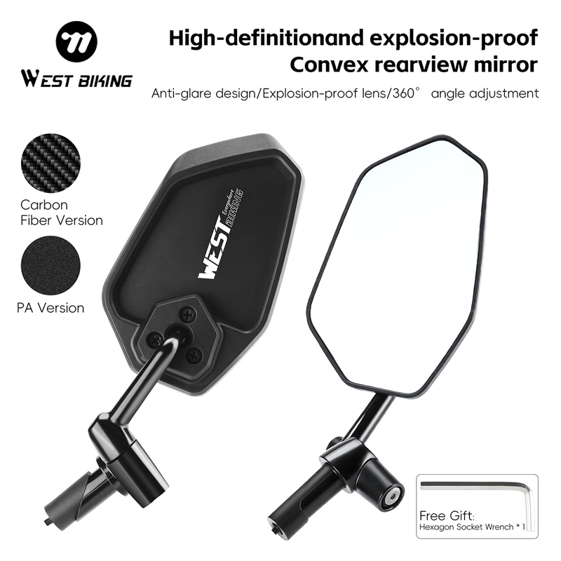 Mirror Handlebar Convex - Specchietto retrovisore convesso antiriflesso HD WEST