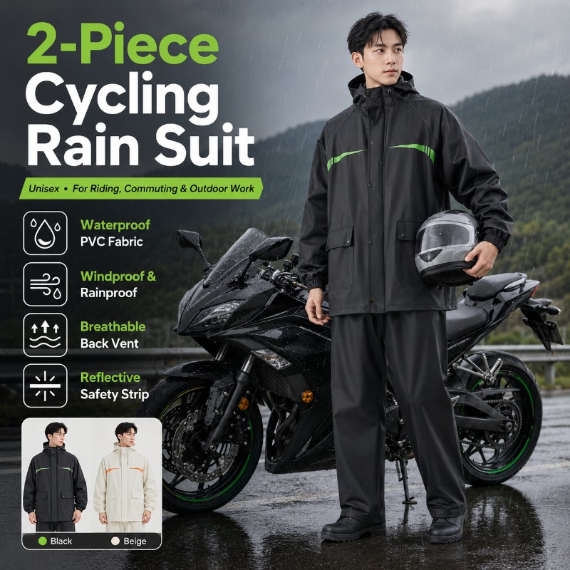 Cycling Commute In Rain - Completo Impermeabile da Ciclismo Unisex in